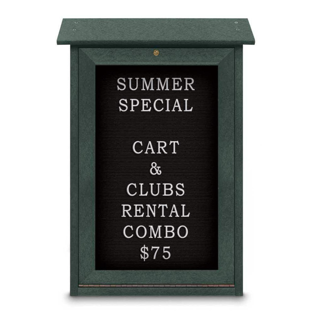 United Visual Products UVDSSM1829LB-WO Enclosed Letter Board: 18" Wide, 29" High, Laminate, Black