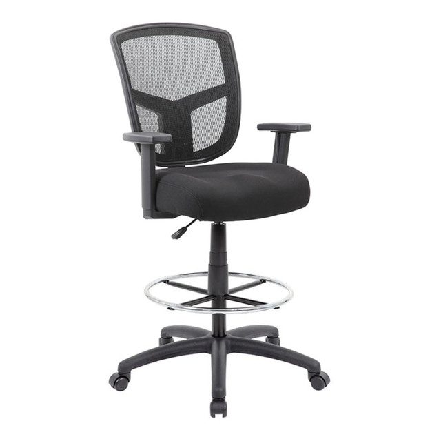 NORSTAR OFFICE PRODUCTS INC. B16021+CV22 Boss Office Products Contract Mesh Drafting Stool, Black/Gray