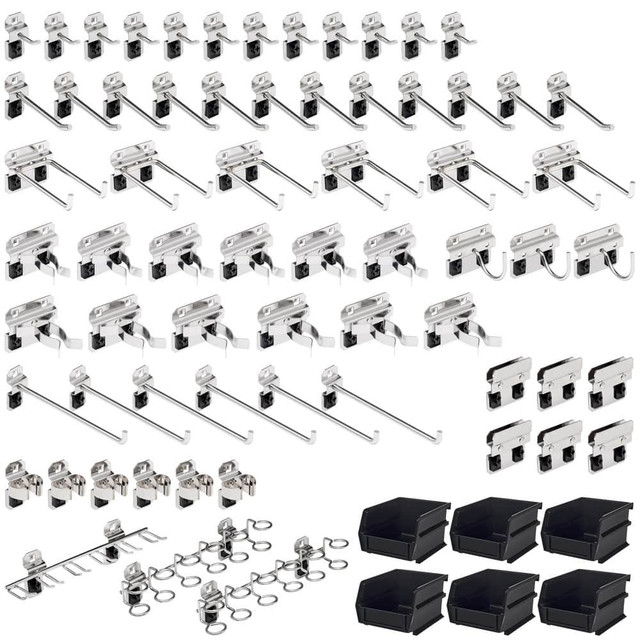 Triton Products SSLH2-KIT Peg Board Accessories; Type: Hooks & Bins ; Material: Stainless Steel ; For Use With: Stainless Steel LocBoard ; Rod Thickness: 0.25 ; Overall Length: 3.50 ; Overall Depth: 16