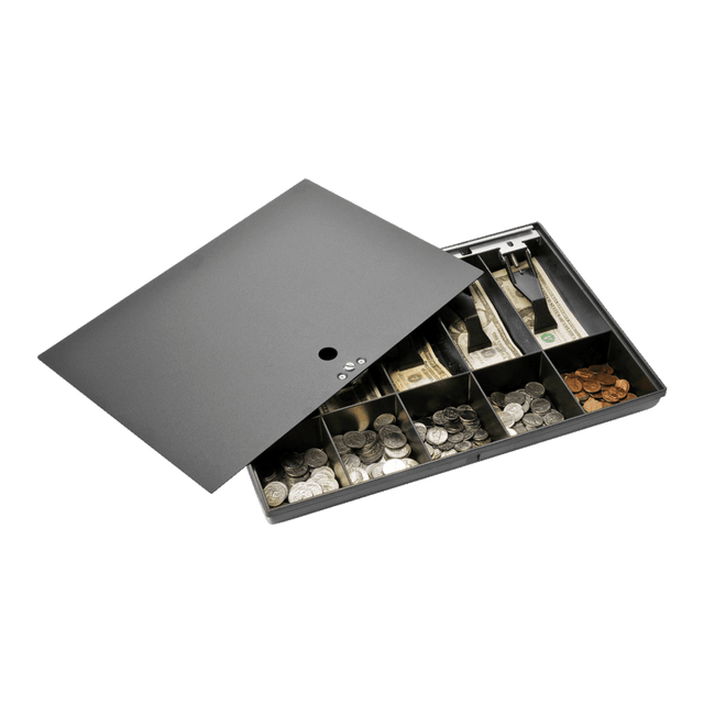 SP RICHARDS 15505 Sparco Money Tray With Locking Cover, 2.3in x 16in x 11in, Black SP RICHARDS 15505 Sparco Money Tray With Locking Cover, 2.3in x 16in x 11in, Black