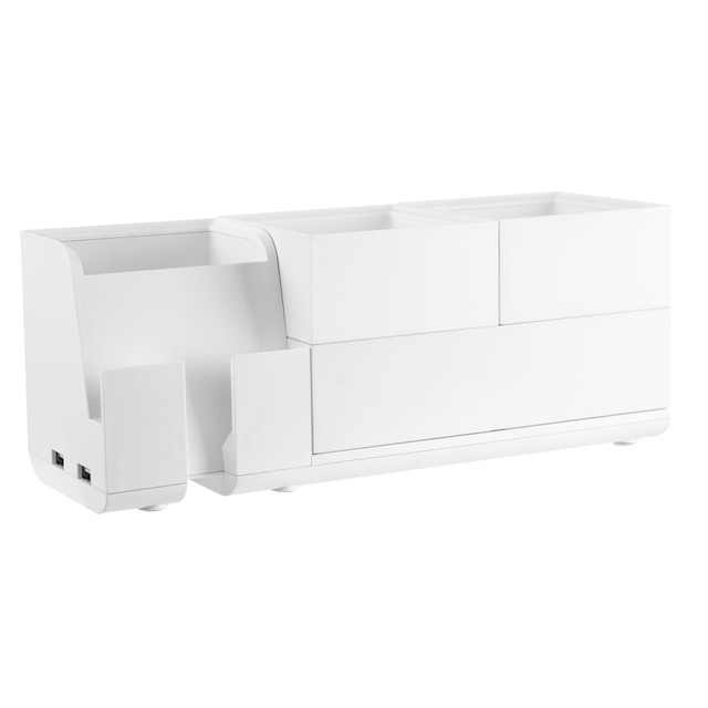 AMAX INCORPORATED KT2-BASEKIT2-WHT Bostitch Office Konnect Stackable 4-Piece Desk Organization Kit, White