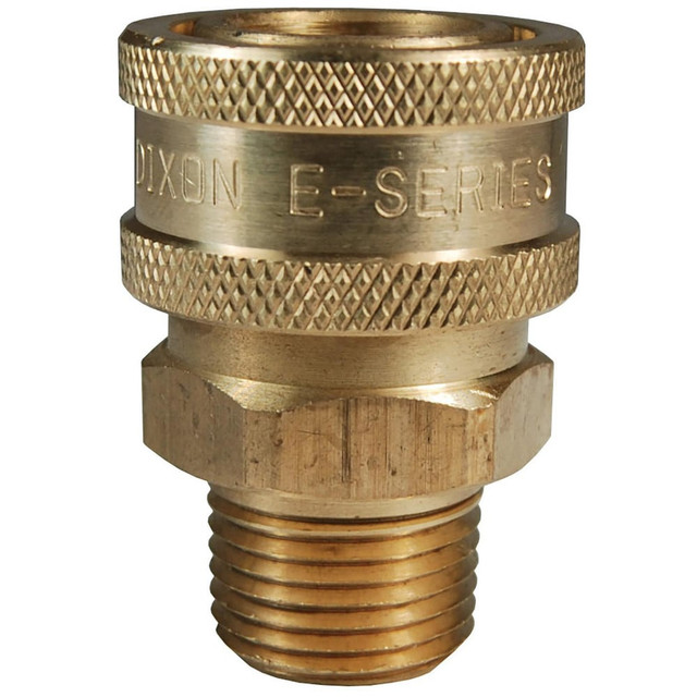 Dixon Valve & Coupling E12M12-B Hydraulic Hose Fittings & Couplings; Type: E-Series Straight Through Male Threaded Plug ; Fitting Type: Male Plug ; Hose Inside Diameter (Decimal Inch): 1.5000 ; Hose Size: 1-1/2 ; Material: Brass ; Thread Type: NPTF