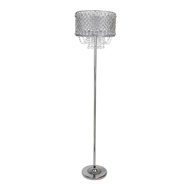 GRANDVIEW GALLERY LLC FL60-DRPLTS-WPL CHRMK9 LumiSource Droplets Metal Floor Lamp, 60inH, Clear K9/Polished Chrome