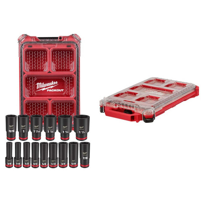 Milwaukee Tool 0994042/1808388 Socket Sets; Set Type: Impact ; Drive Size: 1/2 ; Minimum Size (Inch): 0.3750 ; Maximum Socket Depth (Decimal Inch): 1.5000 ; Maximum Size (Inch): 1.5000 ; Minimum Socket Depth (Decimal Inch): 0.3750