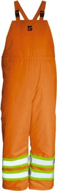 Viking 6326PO-M Bib Overalls: Size M, Orange, Polyester