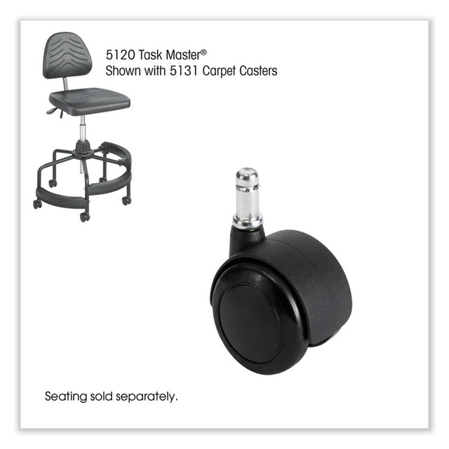 SAFCO PRODUCTS 5131 Task Master Carpet Casters, 2" Wheel, Black, 5/Set