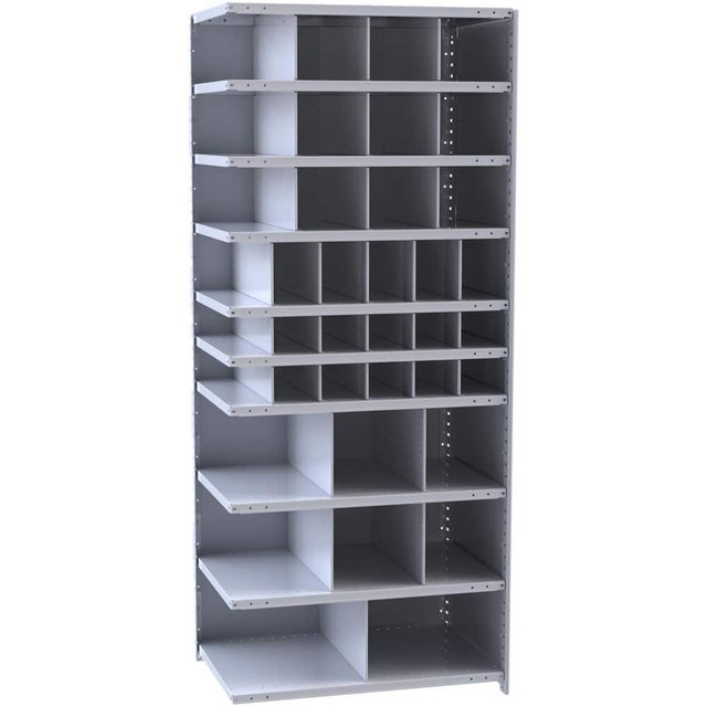 Hallowell A5535-18HG Bin Shelving; Bin Shelving Type: Clip Shelving ; Shelf Construction: Solid ; Shelf Type: Fixed ; Shelf Capacity: 800 ; Assembled: No ; Shelf Material: Steel
