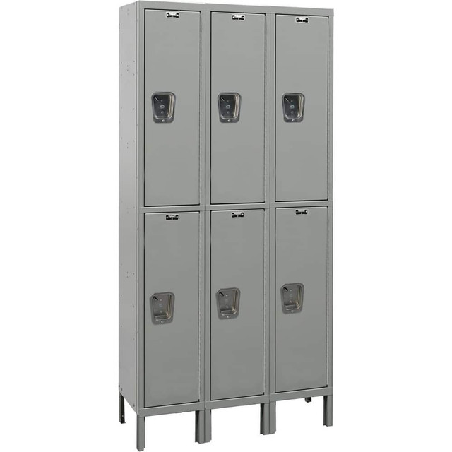 Hallowell UY3518-2HG Lockers; Locker Style: Horizontal ; Locker Configuration: 3-Wide ; Assembled: No ; Shelf Capacity: 0 ; Handle Type: Recessed ; Locker Material: Steel