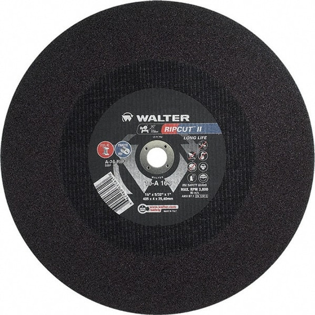 WALTER Surface Technologies 10A163 Cut-Off Wheel: Type 1, 16" Dia, 5/32" Thick, 1" Hole, Aluminum Oxide