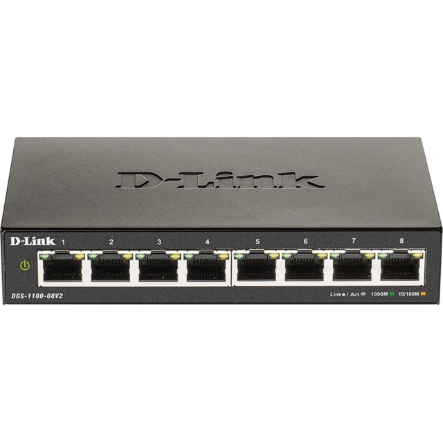 D-LINK SYSTEMS USA, INC. DGS-1100-08V2 D-Link DGS-1100-08V2 Ethernet Switch - 8 Ports - Manageable - 2 Layer Supported - 4.94 W Power Consumption - Twisted Pair - Desktop - Lifetime Limited Warranty D-LINK SYSTEMS USA, INC. DGS-1100-08V2 D-Link DGS-1100-08V2 Ethernet Switch - 8 Ports - Manageable - 2 Layer Supported - 4.94 W Power Consumption - Twisted Pair - Desktop - Lifetime Limited Warranty