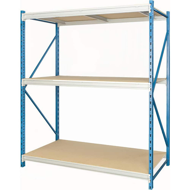 Hallowell HBR962487-3S-P- Storage Racks; Rack Type: Bulk Rack Starter Unit ; Overall Width (Inch): 96 ; Overall Height (Inch): 87 ; Overall Depth (Inch): 24 ; Material: Steel ; Color: Light Gray; Marine Blue