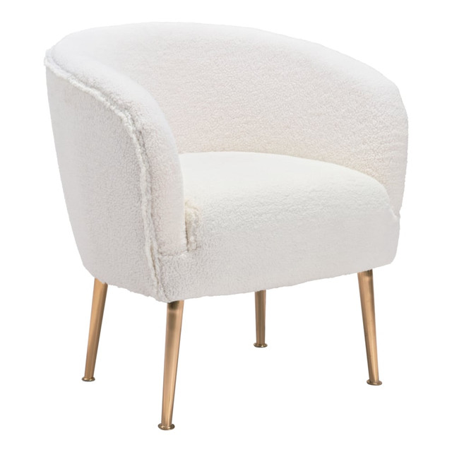 ZUO MODERN 101868  Sherpa Accent Chair, Beige/Gold