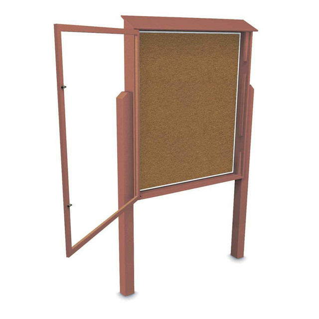 United Visual Products UVX4860PST-CEDA Enclosed Bulletin Board: 48" Wide, 60" High, Cork, Tan