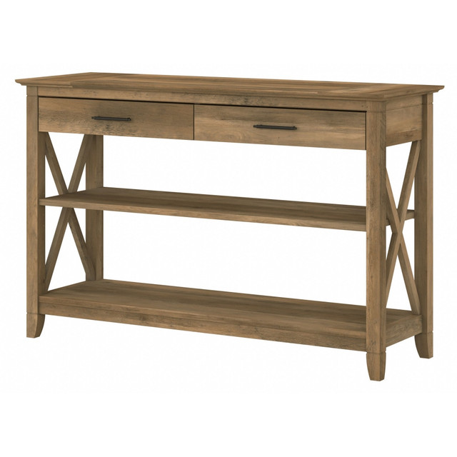 BUSH INDUSTRIES INC. KWT248RCP-03 Bush Furniture Key West Console Table With Drawers And Shelves, Reclaimed Pine, Standard Delivery