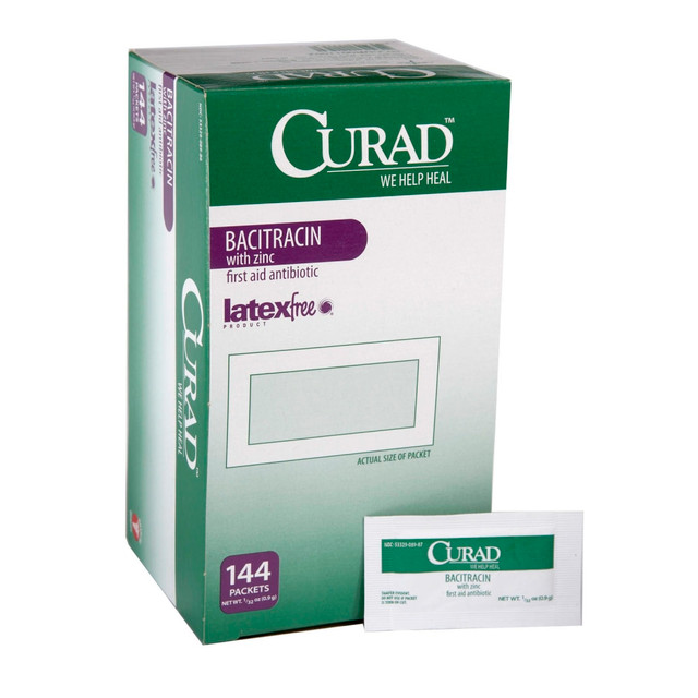 MEDLINE INDUSTRIES, INC. CUR001109Z CURAD Bacitracin Ointment Foil Packs, 0.03 Oz, Box Of 144