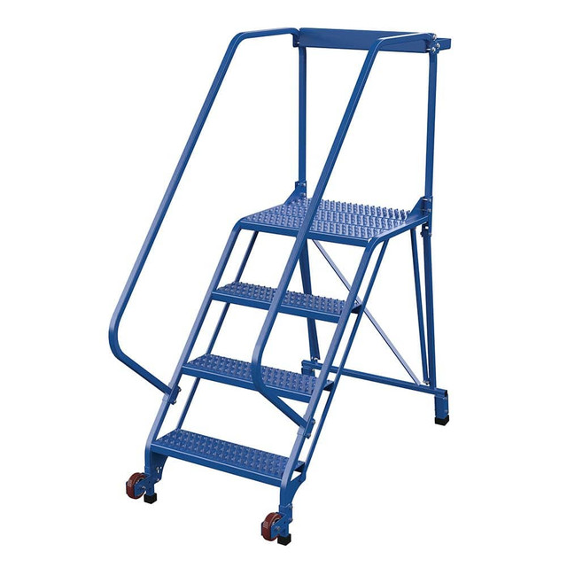 Vestil LAD-TRS-50-4-G 4-Step Steel Step Ladder: Type IA, 70" High