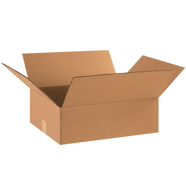 B O X MANAGEMENT, INC. 18146 Partners Brand Flat Corrugated Boxes, 18in x 14in x 6in, Kraft, Pack Of 25