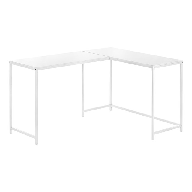 MONARCH SPECIALTIES I 7395  Barry 59inW L-Shaped Corner Desk, White