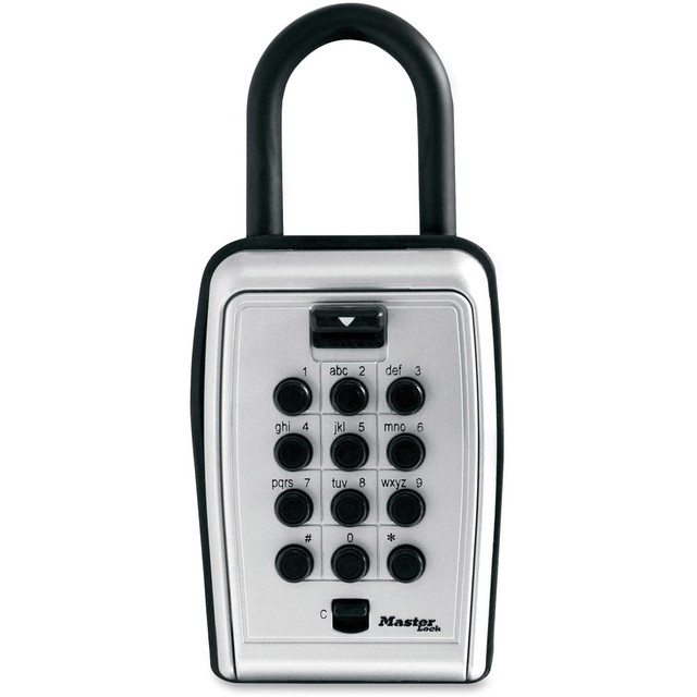 Large internal cavity and removable key hook prevent jams  Push-button locking mechanism with familiar telephone keypad format  Set your own combination of 12 letters, numbers or combination of both  Large buttons - easy to use even in low-light conditions  Secure storage for your keys and access cards