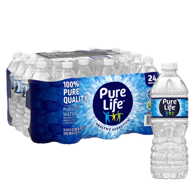 NESTLE WATERS NORTH AMERICA NLE101264 Pure Life Purified Water, 16.9 Oz, Case of 24 Bottles NESTLE WATERS NORTH AMERICA NLE101264 Pure Life Purified Water, 16.9 Oz, Case of 24 Bottles