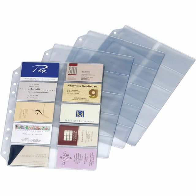 CARDINAL BRANDS, INC 7860000 Cardinal EasyOpen Card File Binder Refill Pages, 9 1/2in x 12in, Clear, Pack Of 10 CARDINAL BRANDS, INC 7860000 Cardinal EasyOpen Card File Binder Refill Pages, 9 1/2in x 12in, Clear, Pack Of 10