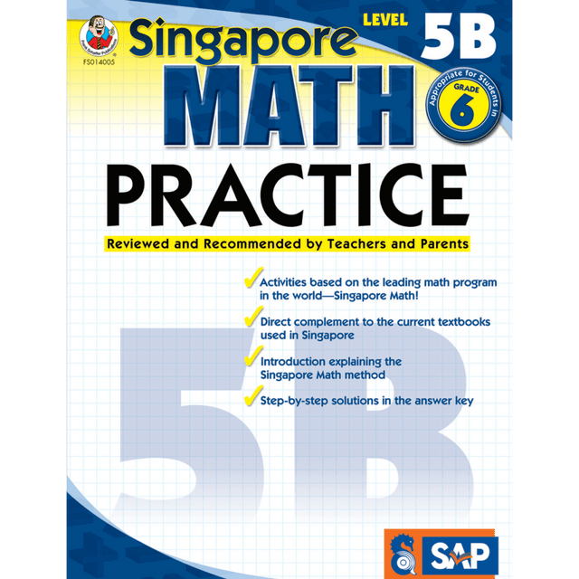 CARSON-DELLOSA PUBLISHING LLC 0768240050 Common Core Math Practice Workbook, Math Level 5B, Grade 6