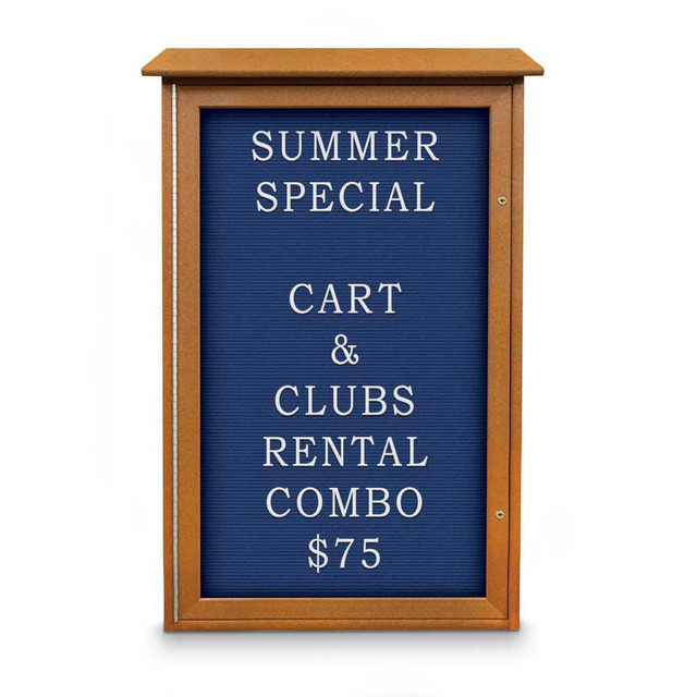 United Visual Products UVSD4226LB-CEDA Enclosed Letter Board: 42" Wide, 26" High, Laminate, Blue