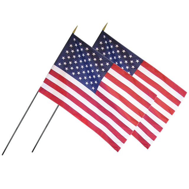 EDUCATORS RESOURCE ANN043100-2 Annin and Company U.S. Classroom Flags With Staffs, 24in x 36in, Pack Of 2 Flags