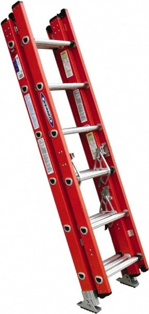 Werner D6216-3 16' High, Type IA Rating, Fiberglass Extension Ladder