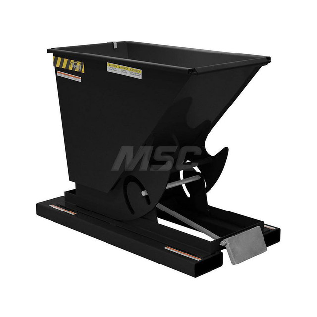 Vestil D-33-MD-BLK-SG Stationary Tilt Hopper: 4,000 lb Capacity, 26" Wide, 51.88" Long, 38.0625" High