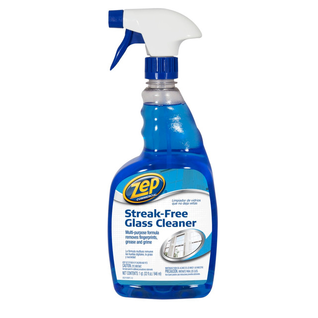 When you see dirt and fingerprints on your windows, its time to break out some Zep Glass Cleaner. This professional glass and surface cleaner makes it easy to get beautiful, clean surfaces around the home or office. The formula works quickly and dries fast to help simplify your cleaning routine.  Cleans fingerprints and grime from glass and other surfaces.  Professional strength formula.  DoesnT leave streaks.  Dries fast.  Includes 32 oz of glass cleaner spray.