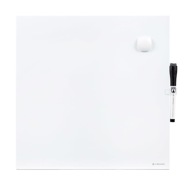 UBRANDS, LLC 460U00-04 U Brands Frameless Magnetic Dry-Erase Board, 14in x 14in, White