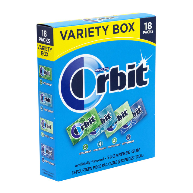 WM. WRIGLEY JR. COMPANY Orbit 11437  Sugar-Free Mint Gum, Box Of 18