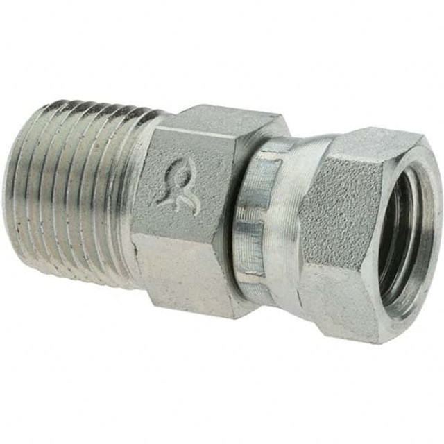 Value Collection BD-10347 Industrial Pipe Straight Swivel Adapter: 1/2-14 Female Thread, 3/4-14 Male Thread, NPTF x NPTM