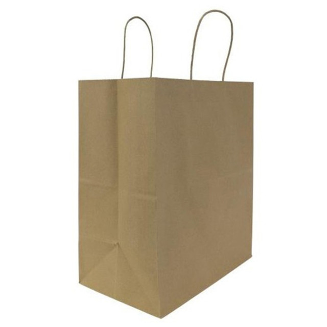 LOLLICUP USA, INC. Karat FP-SB120  Kraft Malibu Paper Shopping Bags, Brown, 14in x 7 1/2in x 12in, Case Of 250 Bags