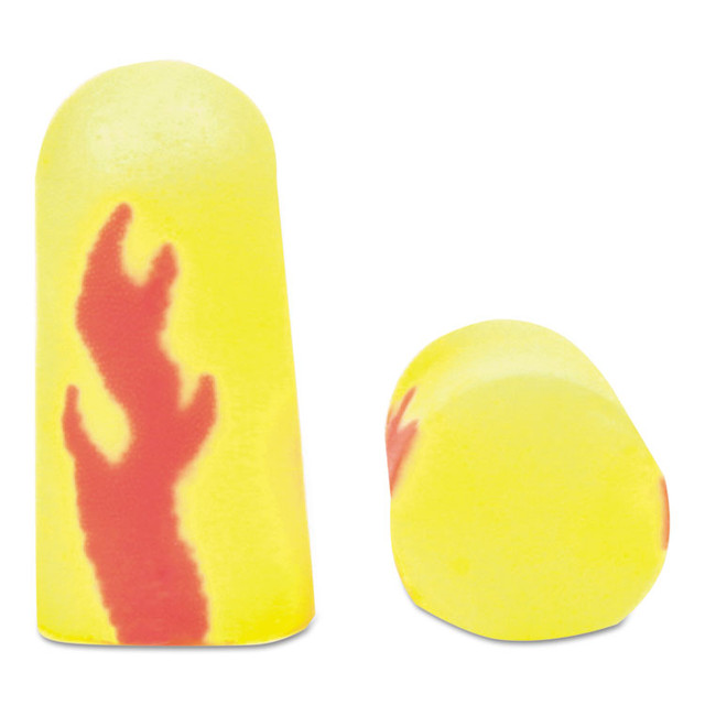 3M/COMMERCIAL TAPE DIV. 312-1252 E-A-Rsoft Blasts Earplugs, Cordless, Foam, Yellow Neon/Red Flame, 200 Pairs/Box