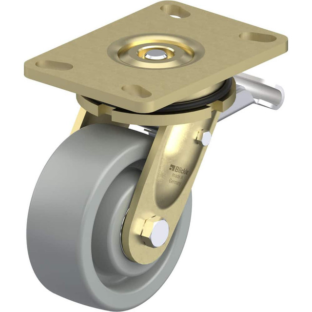 Blickle 910523 Top Plate Casters; Mount Type: Plate ; Number of Wheels: 1.000 ; Wheel Diameter (Inch): 5 ; Wheel Material: Synthetic ; Wheel Width (Inch): 2 ; Wheel Color: Gray