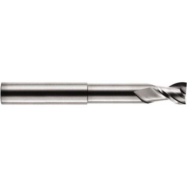 RobbJack FM-204-12 Square End Mill: 3/8'' Dia, 3/8'' LOC, 3/8'' Shank Dia, 4'' OAL, 2 Flutes, Solid Carbide