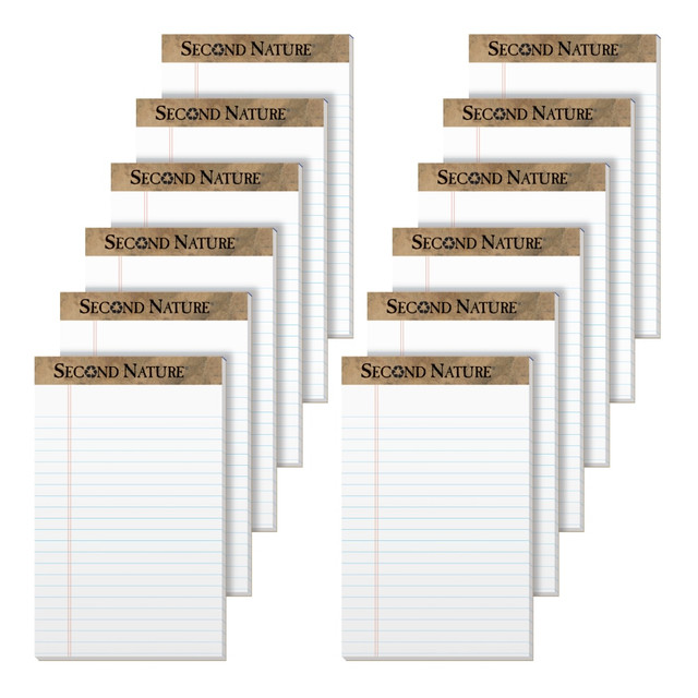 TOPS BUSINESS FORMS 74830 TOPS Second Nature 100% Recycled Writing Pads, 5in x 8in, Legal Ruled, 50 Sheets, White, Pack Of 12 Pads TOPS BUSINESS FORMS 74830 TOPS Second Nature 100% Recycled Writing Pads, 5in x 8in, Legal Ruled, 50 Sheets, White, Pack Of 12 Pads