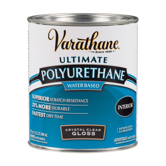 RUST-OLEUM CORPORATION 200041H Varathane Ultimate Water-Based Polyurethane, 32 Oz, Crystal Clear Gloss, Pack Of 2 Cans