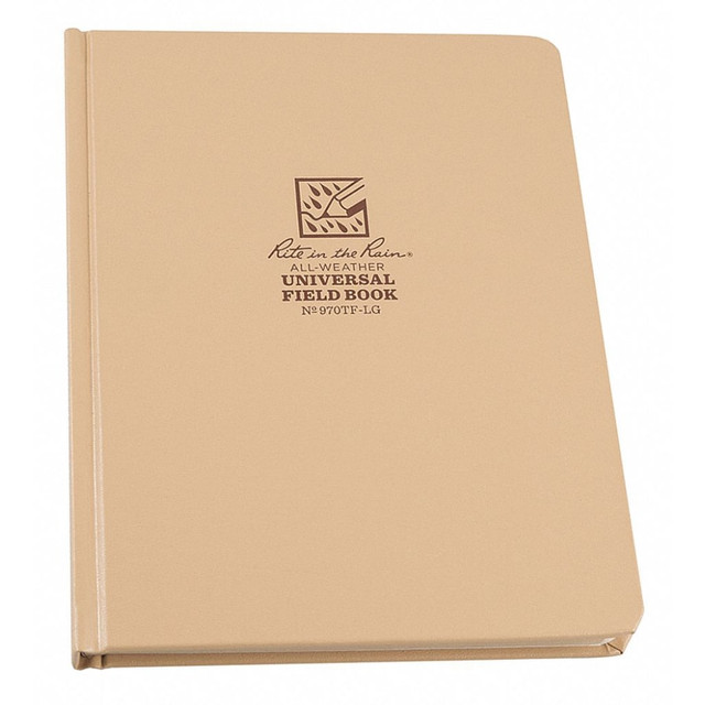 RITE IN THE RAIN 970TF-LG  Fabrikoid Case-Bound Books, 6-3/8in x 8-1/2in, Tan, Set Of 6 Books