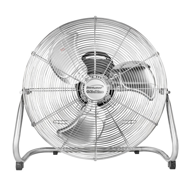 BRENTWOOD APPLIANCES, INC. 995115764M Brentwood Kool Zone 20in 3-Speed Floor Fan, 24in x 23-1/2in, Chrome