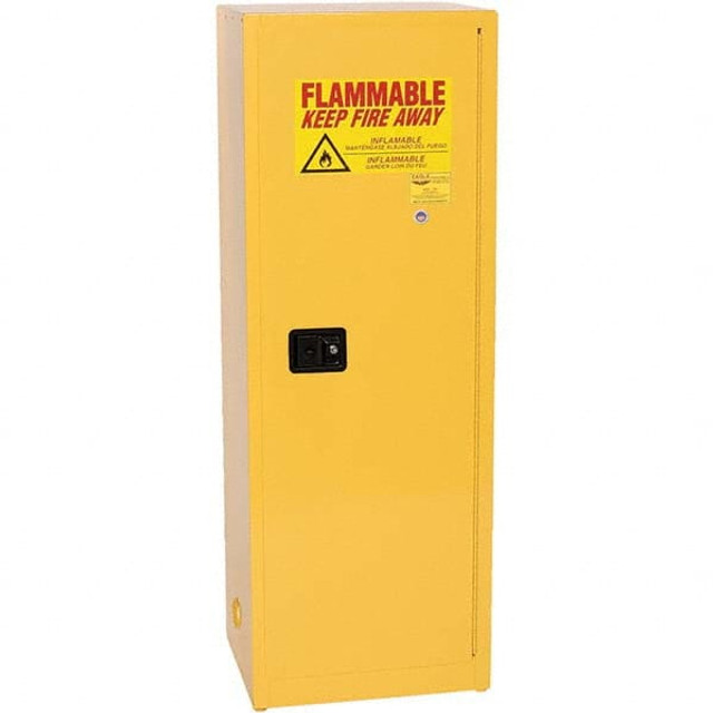 Eagle 1923X Flammable & Hazardous Storage Cabinets: 24 gal Drum, 1 Door, 3 Shelf, Manual Closing, Yellow