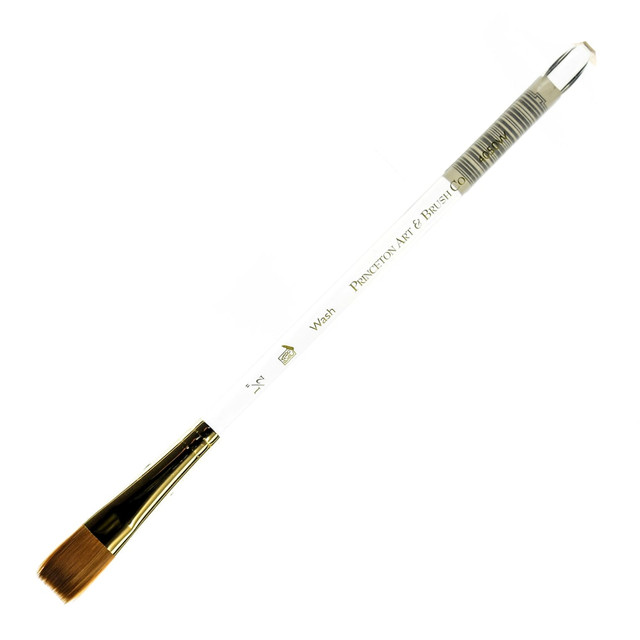 PRINCETON ARTIST BRUSH CO. 4050W-050 Princeton Series 4050 Heritage Synthetic Sable Watercolor Short-Handle Paint Brush, 1/2in, Wash Bristle, Sable Hair, Red PRINCETON ARTIST BRUSH CO. 4050W-050 Princeton Series 4050 Heritage Synthetic Sable Watercolor Short-Handle Paint Brush, 1/2in, Wash Bristle, Sable Hair, Red