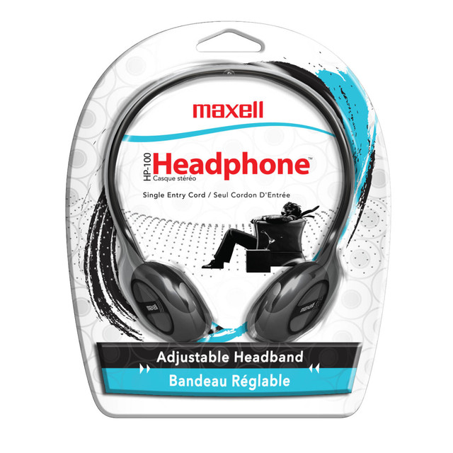 MAXELL CORPORATION OF AMERICA 190319 Maxell HP-100 Lightweight Stereo Headphone, Black MAXELL CORPORATION OF AMERICA 190319 Maxell HP-100 Lightweight Stereo Headphone, Black