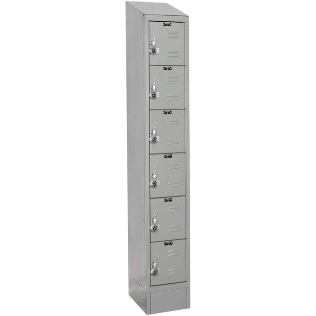 Hallowell URB1288-6ASB-PL Lockers; Locker Style: Horizontal ; Locker Configuration: 1-Wide ; Assembled: Yes ; Shelf Capacity: 0 ; Handle Type: Pull ; Locker Material: Steel