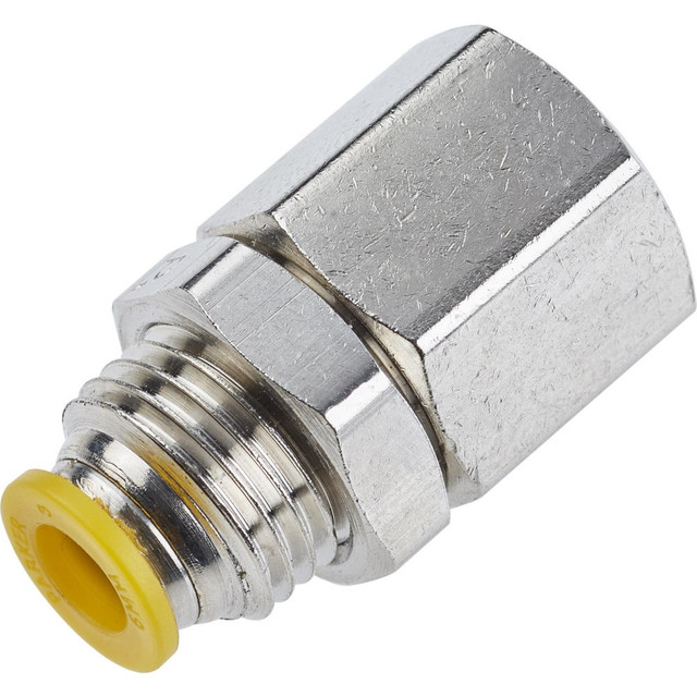 Parker 66PLPBH-4M-4G Push-To-Connect Tube to Female Tube Fitting: Female Bulkhead, Straight, 1/4" Thread