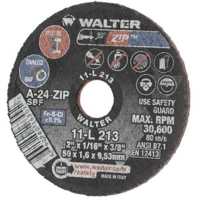 Value Collection BD-W11L213 Cut-Off Wheel: Type 1, 2" Dia, 1/16" Thick, 3/8" Hole