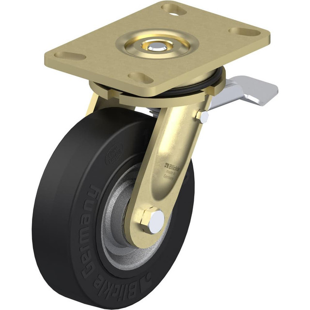 Blickle 910519 Top Plate Casters; Mount Type: Plate ; Number of Wheels: 1.000 ; Wheel Diameter (Inch): 6-5/16 ; Wheel Material: Rubber ; Wheel Width (Inch): 2 ; Wheel Color: Black