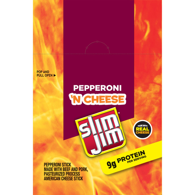 CONAGRA 11425 Slim Jim Pepperoni And Cheese Packs, 1.5 Oz, Box Of 18 Packs CONAGRA 11425 Slim Jim Pepperoni And Cheese Packs, 1.5 Oz, Box Of 18 Packs